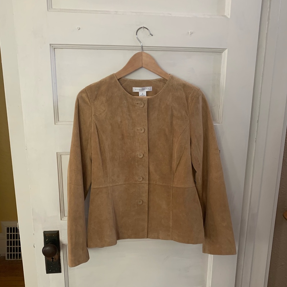 Vintage Camel Leather Jacket Size 8